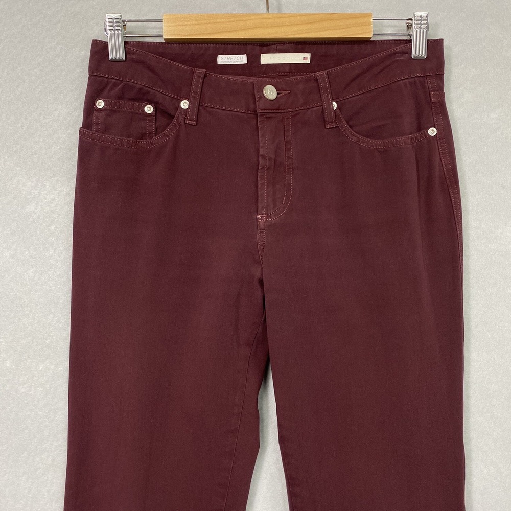 Fabrizio Gianni Womens M Skinny Jeans Plum Burgundy Stretch Comfycore USA Made